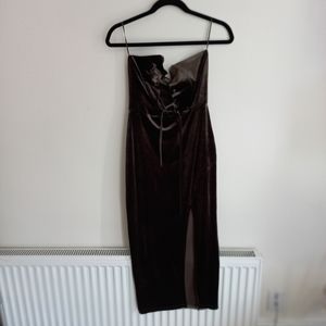 WOMEN DARK VELVET DRESS
